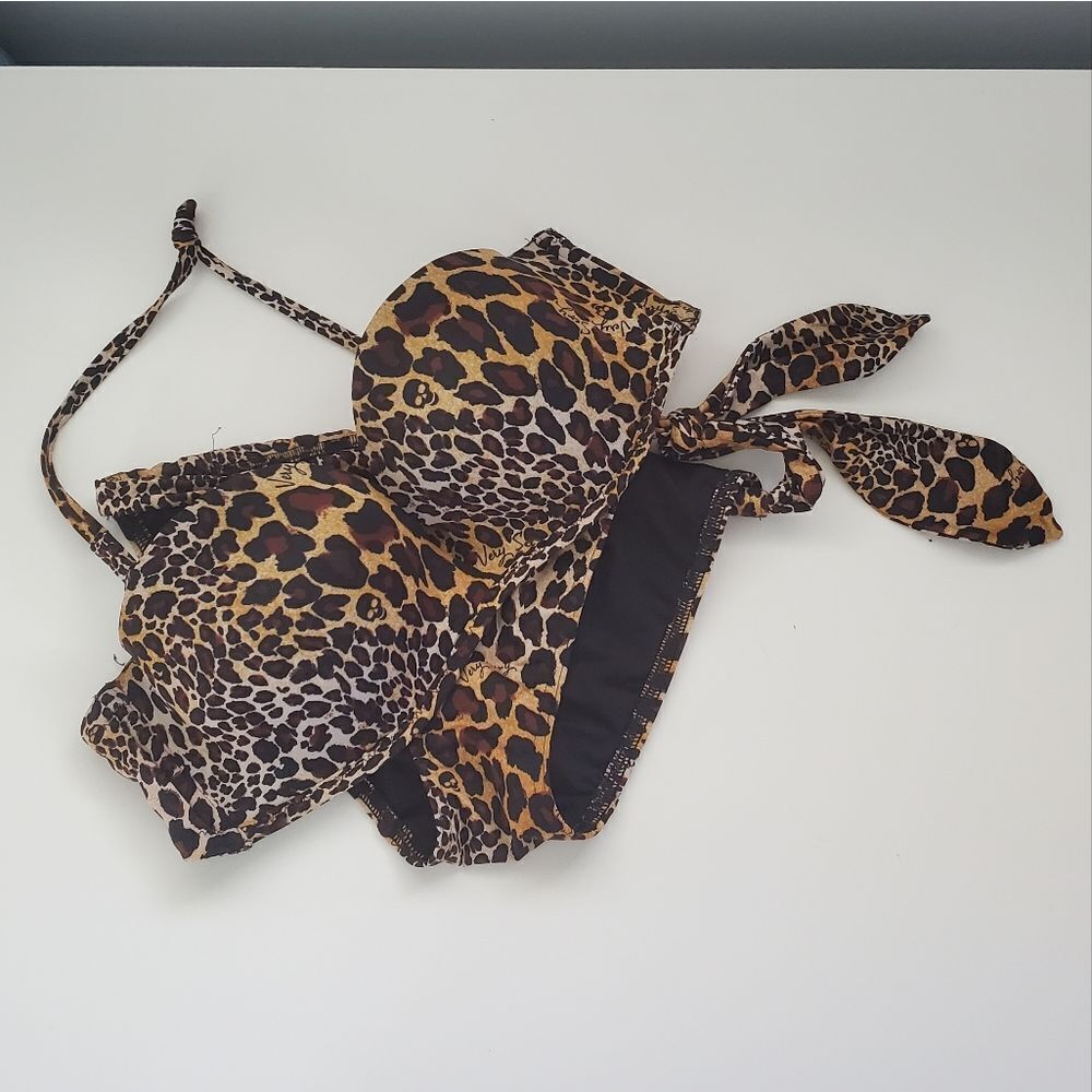 Victoria's Secret S 32B Bombshell Bikini Set Animal Print Leopard Print Swim
